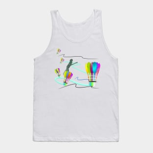 T-shirt woman and badminton balls speed action art Tank Top